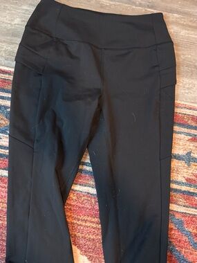 Avalanche Black High-Waist Leggings with Side Panels